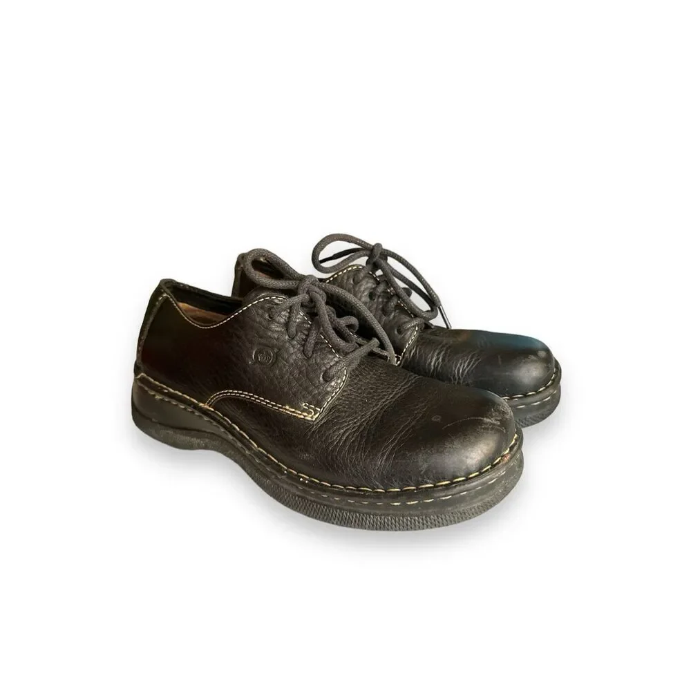 BORN full grain leather lace up chunky Oxford shoe unisex‎ men’s 7.5 women’s 8